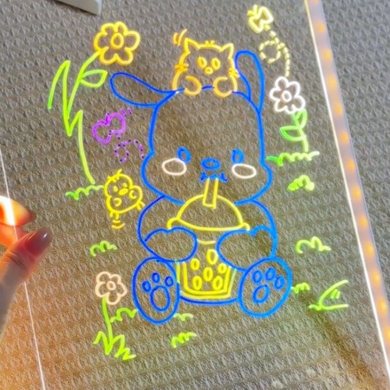 子供用発光お絵かきボードアクリル蛍光落書き手書きボード子供の科学と教育知育玩具クロスボーダークリスマスギフト|undefined