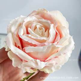烤边玫瑰花头仿真欧式婚礼堂拱门花墙装饰假花服饰辅料手工花百搭