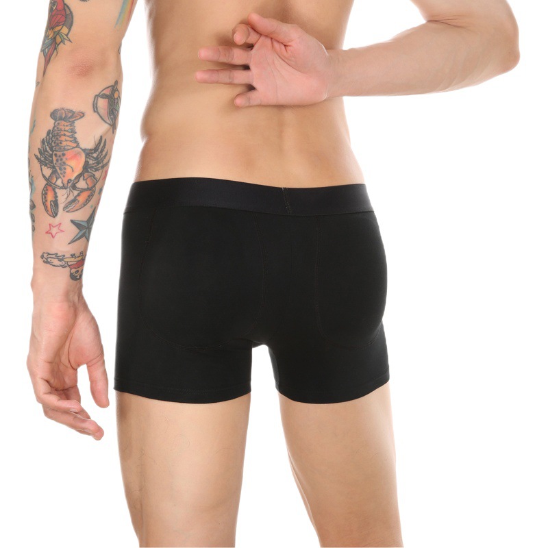 Comercio exterior pantalones cortos de boxeador de levantamiento de cadera para hombres visual sexy ropa interior de pierna antidesgaste almohadilla de esponja extraíble M-4XL