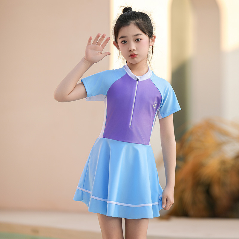 2025 nuevos trajes de baño para niños niñas juegos deportivos de vestido de baño de secado rápido para niños mayores trajes de baño de protección solar