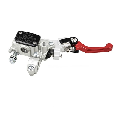 Motorcycle Safety Supplies Silver-White Front Disc Brake - brake-pump-with-anti-fall-red-handle