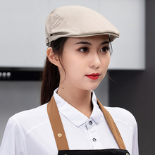 貝雷帽可調節燒烤火鍋店奶茶餐廳服務員工作服前進帽廚房工作帽