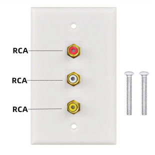 Audio Video 3RCA gold-plated Keystone Jack Wall plate female and female connector for home theater AV setting