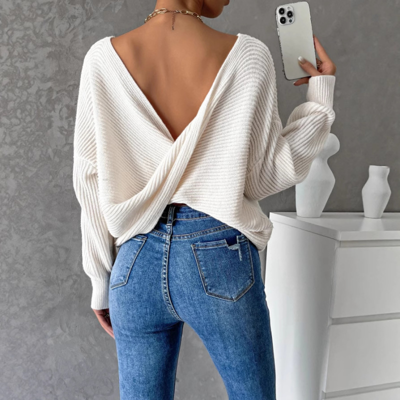 2025 European and American Aliexpress Trendy Fashion Casual Niche Stylish Stylish Elegant Loose Sweater 2025 European and American Aliexpress Trendy Fashion Casual Niche Stylish Stylish Elegant Loose Sweater