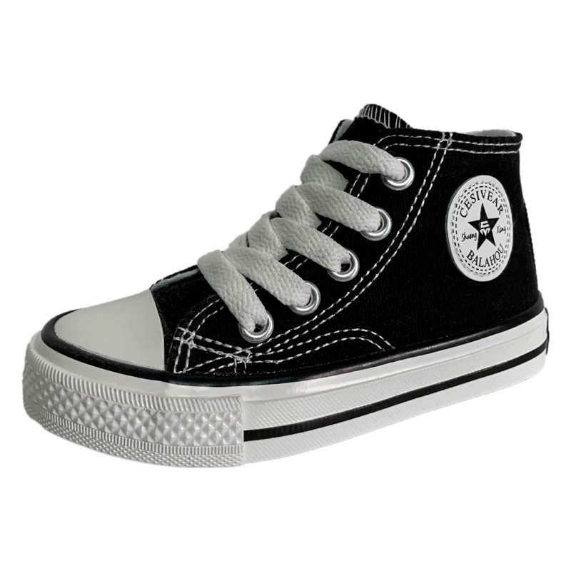 Детские высокие парусиновые туфли 2025, осенние новые студенческие кроссовки в корейском стиле для мужчин и женщин, маленьких, средних и больших детей, семейная обувь для пар