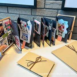 手风琴折叠本立体书diy自制手工毕业纪念册牛皮纸折页情侣相册本