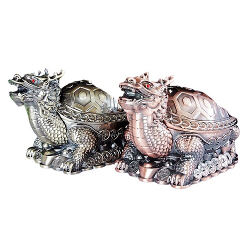 Golden toad, jade, rabbit, dragon, turtle, tiger ashtray model metal craft home furnishings living room tea room gift souvenir