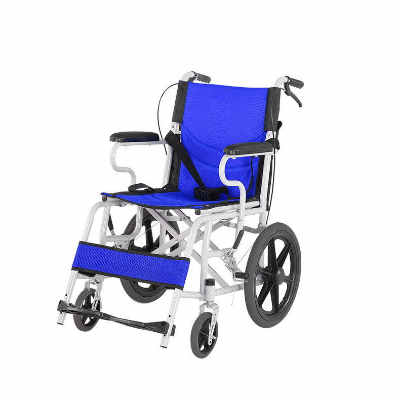 Silla de ruedas plegable ligera, carrito empujador para personas mayores, andador multifuncional con doble almohadilla