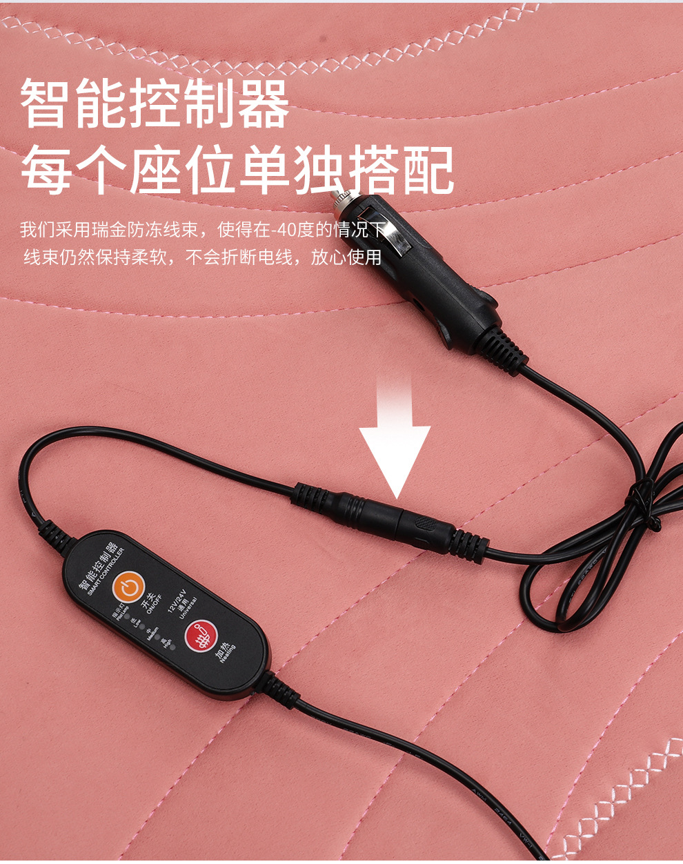 Car Heated Seat Cushion, One-Piece Plush Seat Cushion, Electric Heated Seat Cushion, Three-Piece Set, Car Warm Seat Cushion