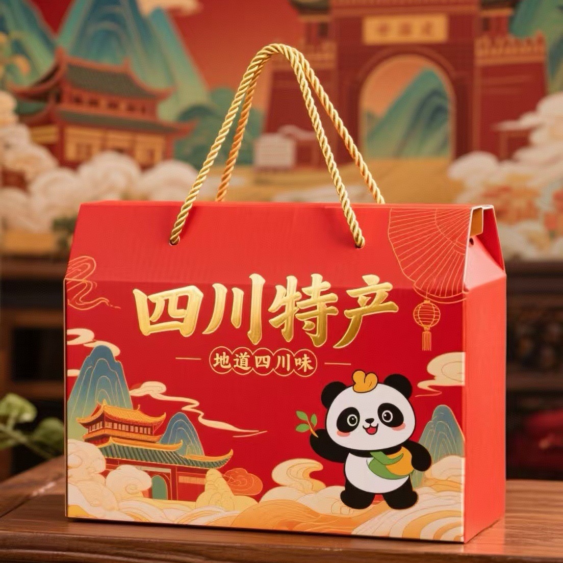 四川特产腊肉包装盒特产熟食香肠年货礼品盒卤味腊肠包装盒