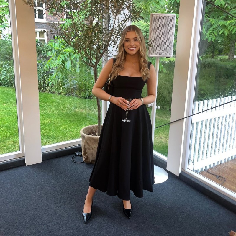 A588DS European And American Cross-Border 2024 Summer New Solid Color Square Neck Sleeveless Strap Long Fashion Women's_ecoleips.com