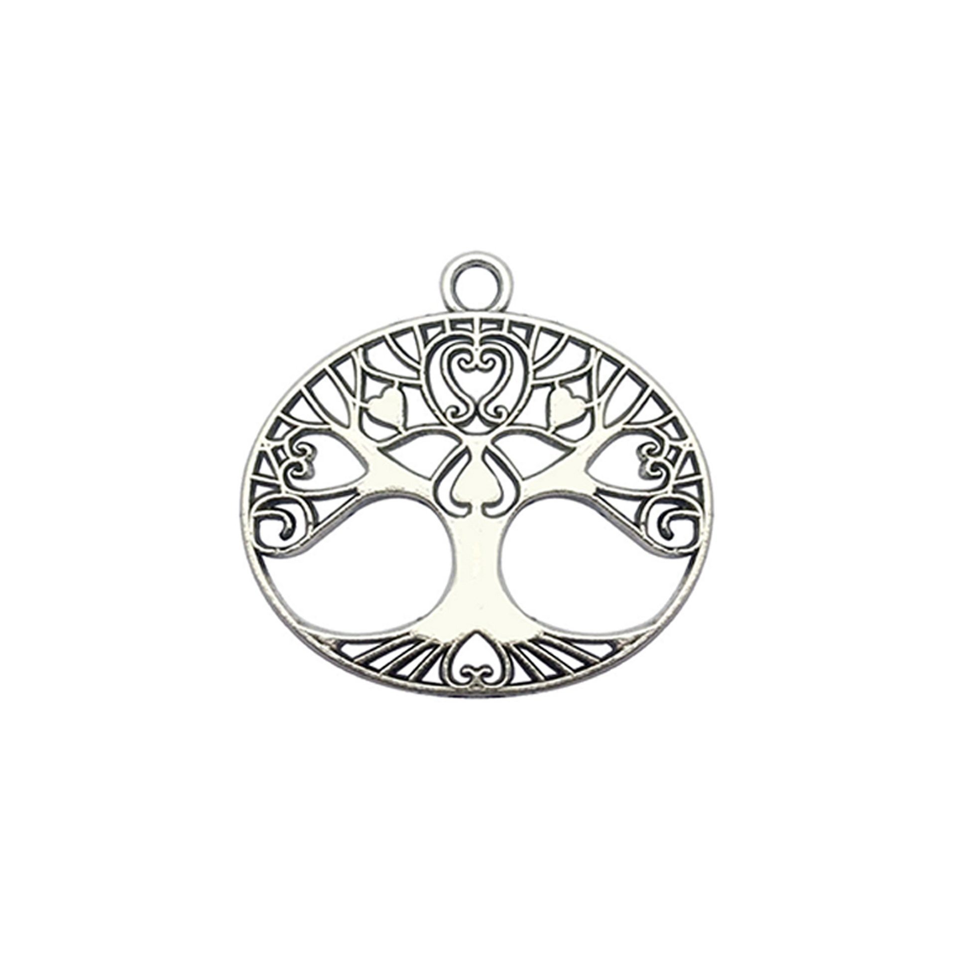 Colgante pequeño colgante de plata antigua 1 árbol de la vida colgante pulido accesorios hechos a mano con cuentas DIY accesorios de la joyería material