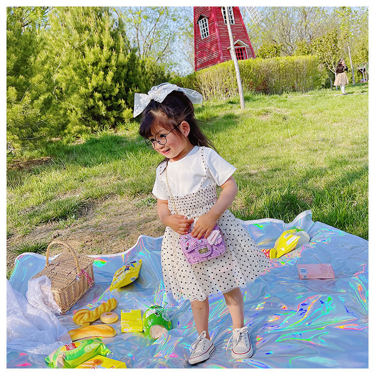 Girl'S Cloth Flower Bow Knot Cute Sequins Pearls Square Lock Clasp Crossbody Bag display picture 40