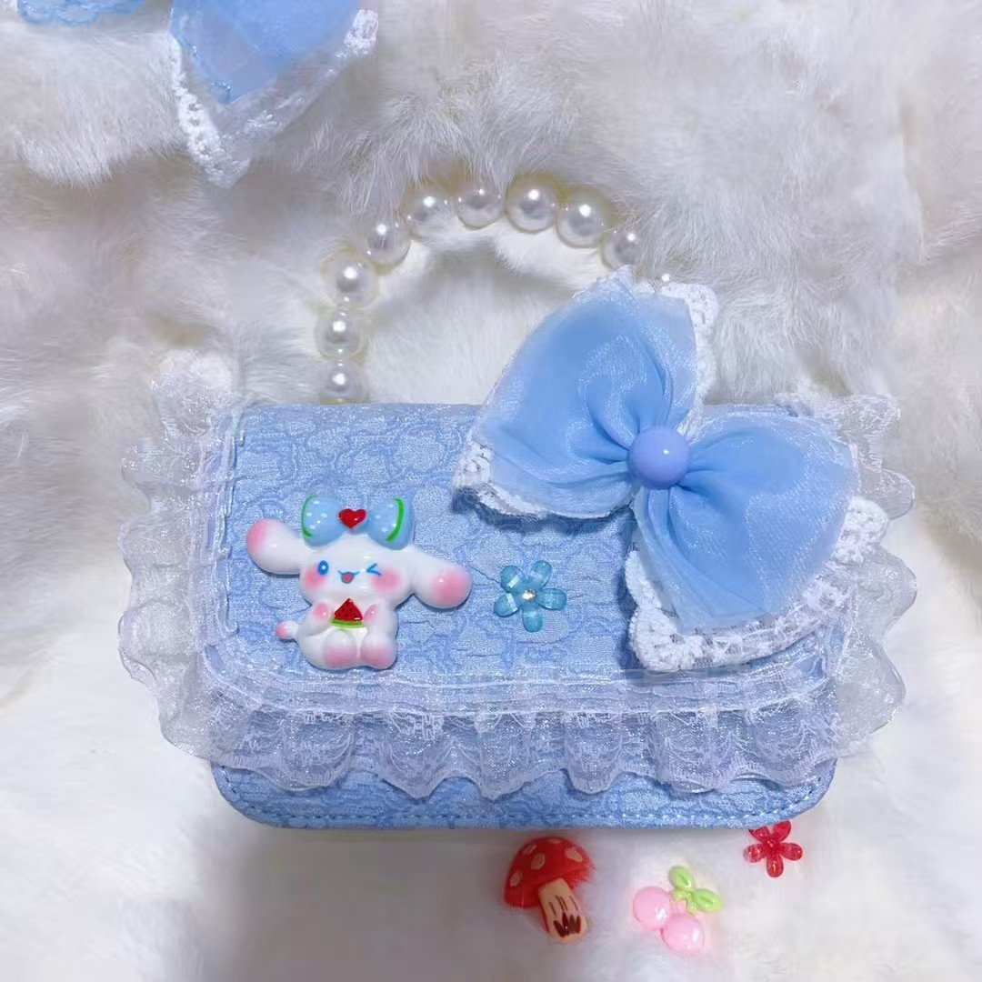 Bolso de mano de perlas bolso de princesa arco bolso de hombro de Año Nuevo bolso de cadena bolso de niños de viento fragante