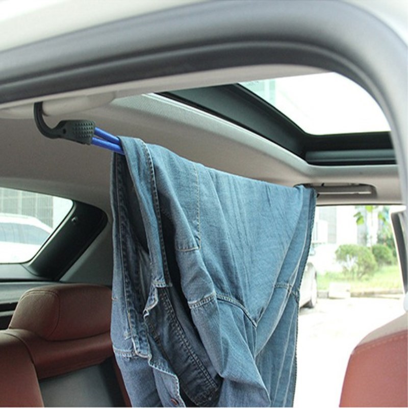 汽车行李固定绳 可调节弹力紧固绳 车内晾衣绳后备箱挂钩固定绑带