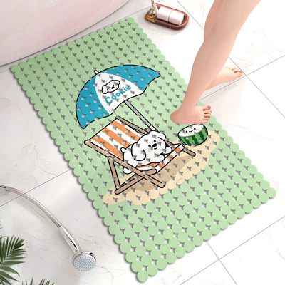 Avtomobil döşəmə paspasları — Foot Mat, Bathroom Floor Mat - puppy-watermelon-70x40cm-environmentally-friendly-odorless-shipped-on-the-same-day-simple-round-style