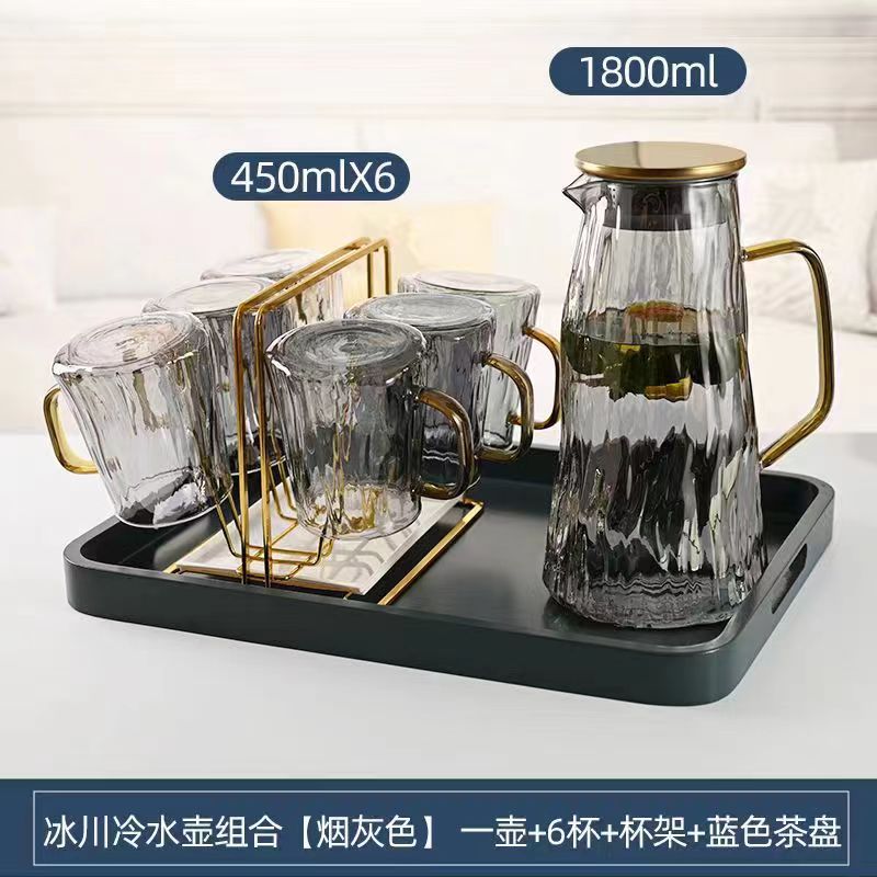 Nuevo traje de alta borosilicato glaciar botella de agua fría traje grueso vidrio gran capacidad olla creativa resistente al calor botella de agua fría