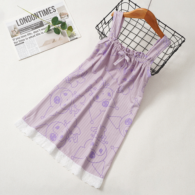 Pijama infantil princesa viento de verano nuevo pijama de niña manga corta Melody vestido de dibujos animados ropa para el hogar