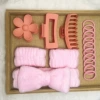 Fuchsia headband, hairgrip, set, 16 pieces
