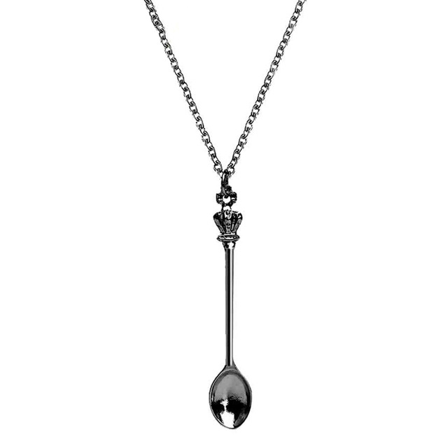 Bijoux transfrontaliers Couronne Thé Classique Royal Alice Collier Tabac Vente en gros Femme Cuillère Lumière Pendentif Luxe Empilable_voghion.com