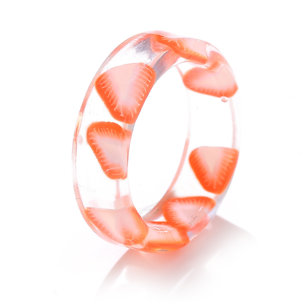 Simple Style Classic Style Fruit Arylic Printing Women's Rings display picture 9