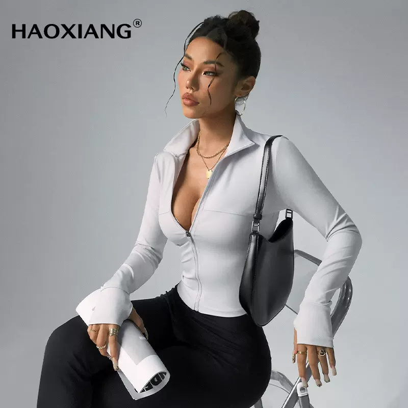 欧美跨境立领拉链瑜伽外套秋季修身长袖瑜伽服女透气裸感健身外套