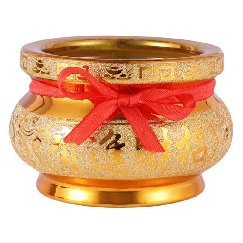 Ceramic sand gold incense burner household worship Guanyin God of wealth for incense burner large Heart Sutra incense burner