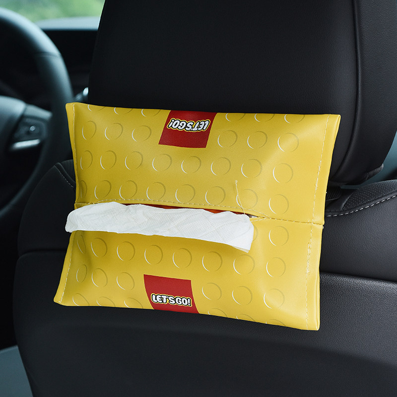 Mai" Car Tissue Box Automotive: Other Car tissue box/set - yellow-circle-car-tissue-cover