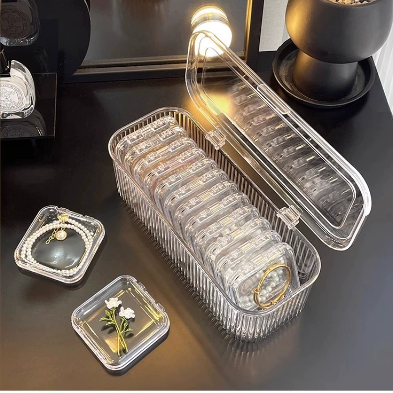 Прозрачный акриловый кристалл браслет ожерелье ювелирная коробка портативный антиокислительный браслет браслет коробка для хранения браслета