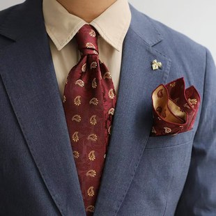 Wine Red Light Luxury Tie Men's Square Scarf Retro Korean Style Dress 8CM Wedding Groom Striped Business Factory in stock
