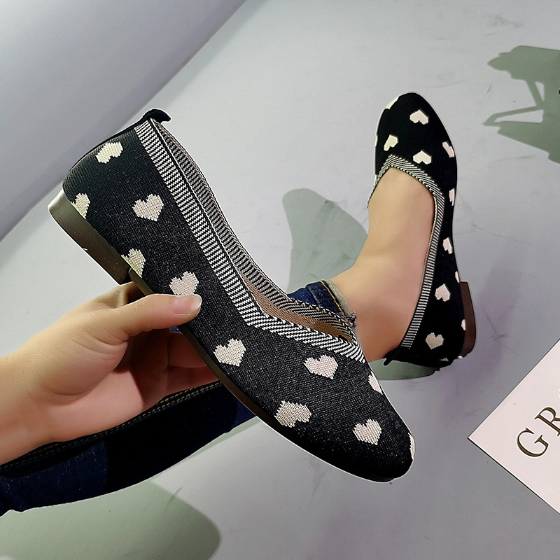 2021新款飞织休闲女鞋透气轻便系带平底妈妈鞋一脚蹬软底一件代发