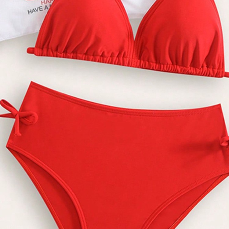 Dreiteiliges Bikini-Set für Mädchen, niedlicher Zweiteiler mit Cartoon-Print und Crop-Top für Kinder und Teenager, weiches, schnelltrocknendes Material_voghion.com