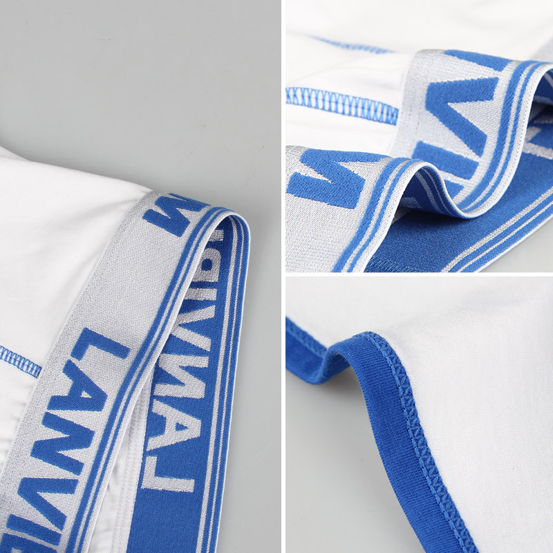 Men's underwear mid-waist pull-up cotton U convex large pouch contrast color men's boxer briefs men's LANVIBUM