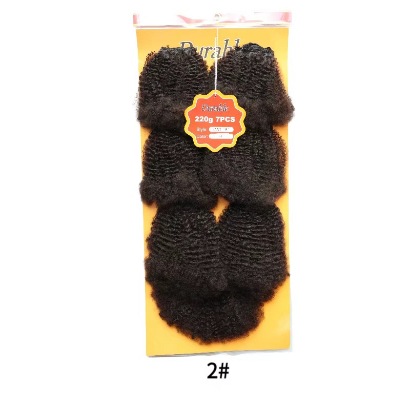 Cortina de Cabello Rizado Africano de Seda de Proteína Suave y Alta Simulación