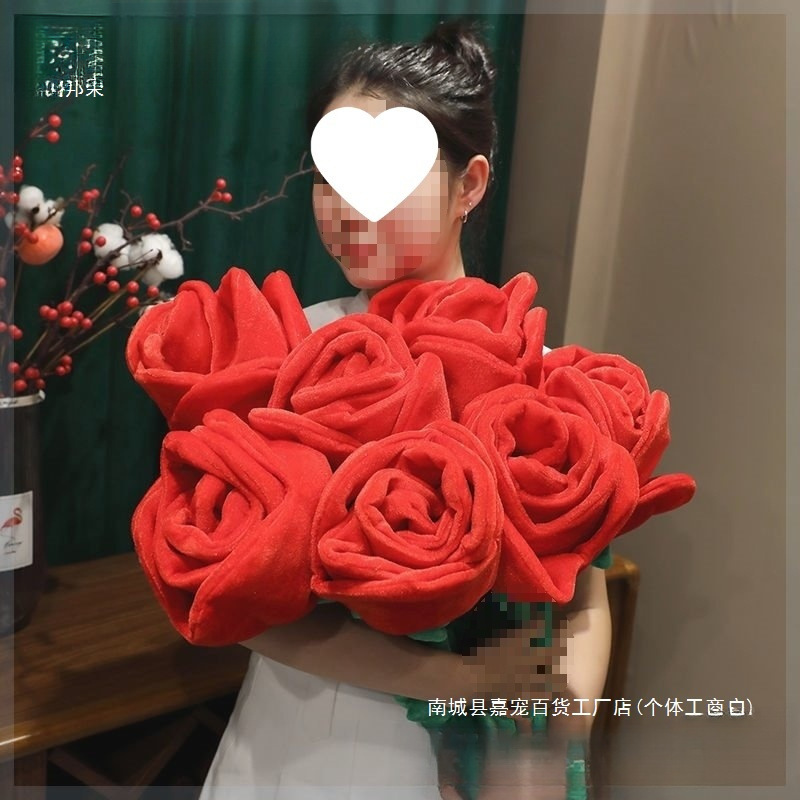 新款杨幂同款布艺情人大束玫瑰花花束礼物玫瑰花成品女生|undefined