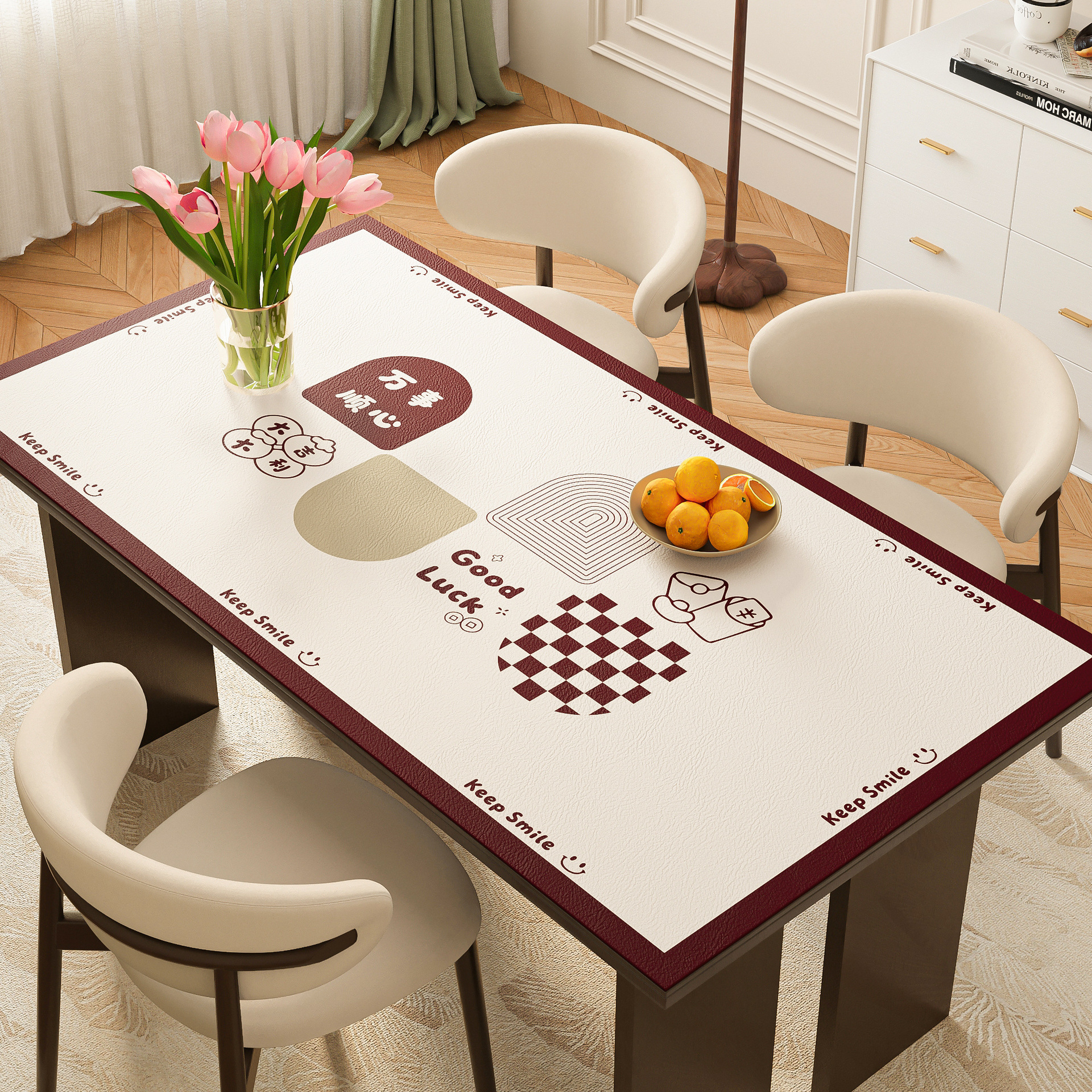 Atmosfera de Año Nuevo almohadilla de mesa impermeable a prueba de agua a prueba de aceite sin lavable mantel de mesa 2025 nuevo almohadilla de mesa de té almohadilla de protección de escritorio