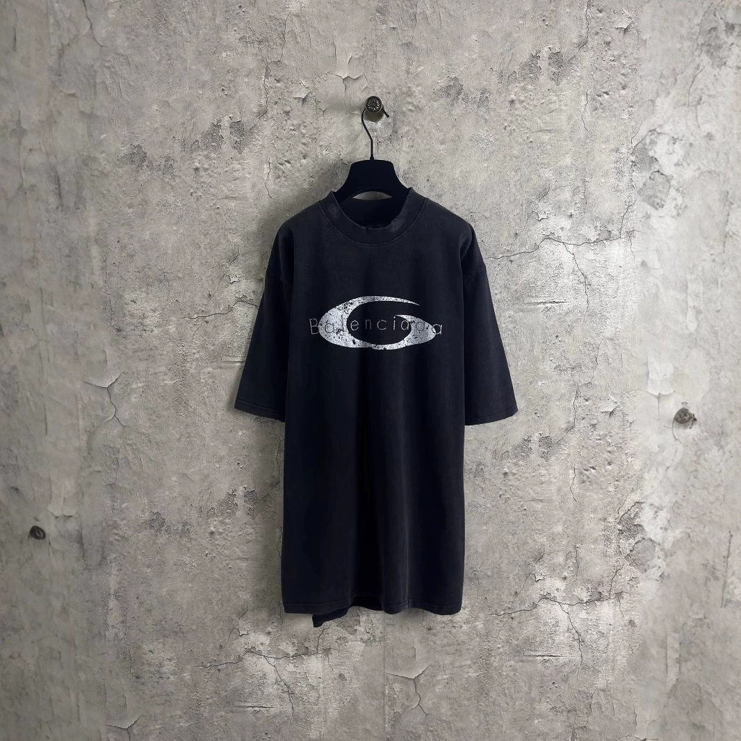 Правильная версия высококачественной новой футболки B Family 25SS с вышитым логотипом на груди и короткими рукавами, свободная для мужчин и женщин