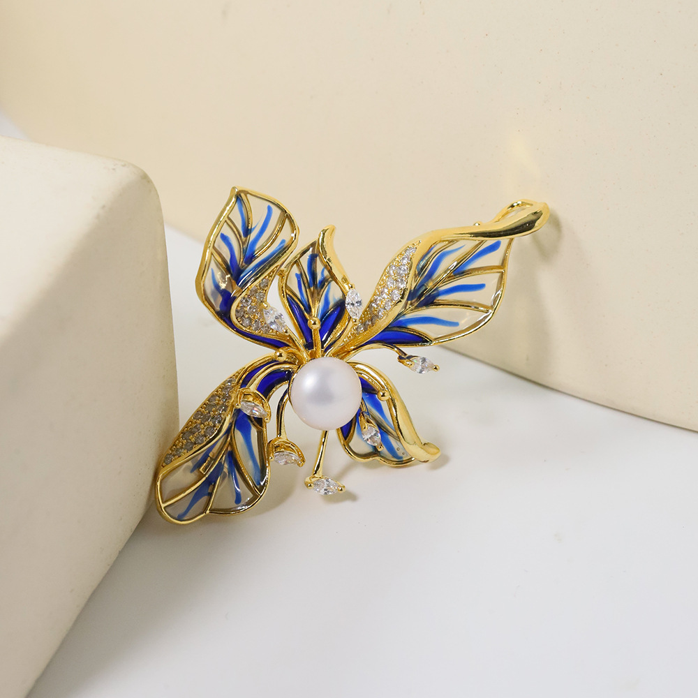 Jingtai nuevo broche de flores chinas de alta calidad esmalte esmalte broche de alto nivel sensación de pecho accesorios abrigo