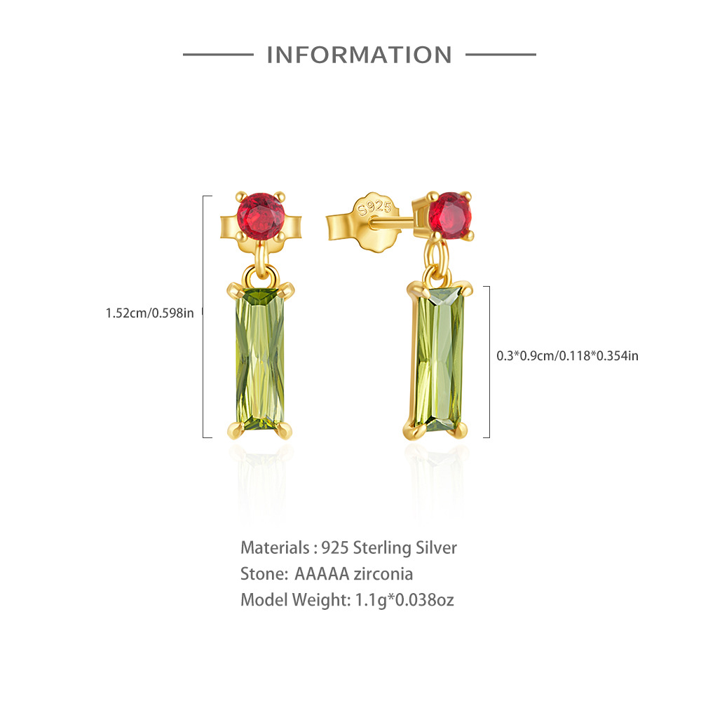 4g Weight 925 Sterling Silver Ear Needle Material Zircon Inlay Material Earrings Classification 1 Pair Quantity Daily Occasion 925 Sterling Silver Material Geometric Pattern Women's Gender Plating, Inlay Design Simple Style Style 1 Pair 925 Sterling Silver Zircon Geometric Earrings 3