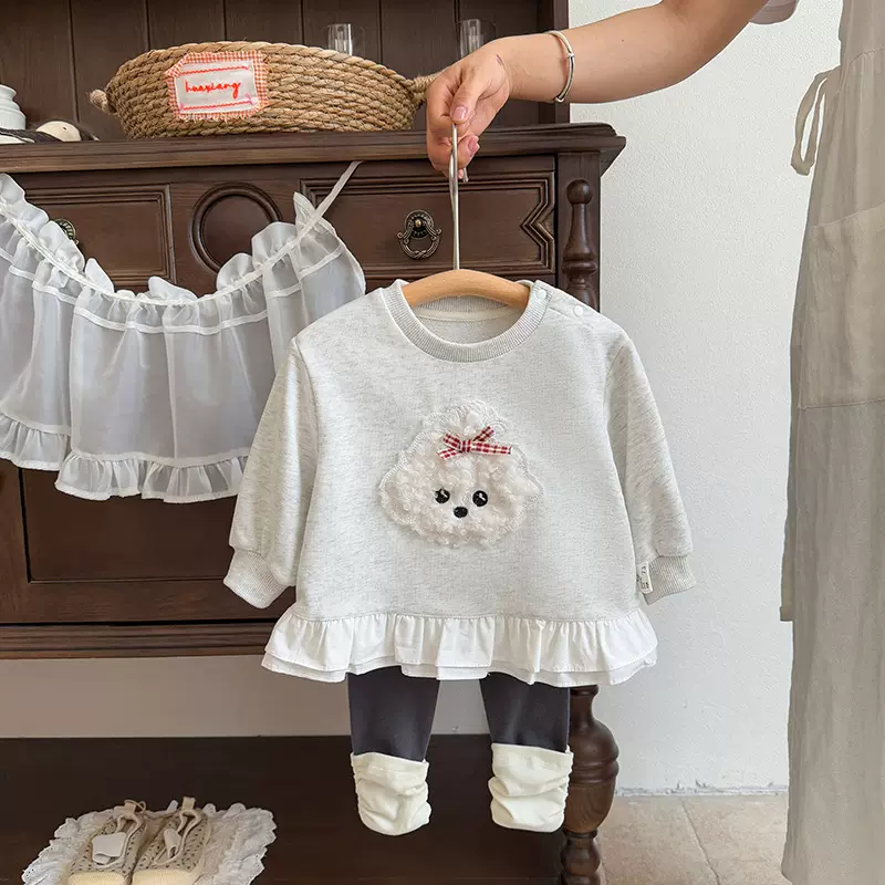 婴儿衣服秋装女宝宝套装卡通新款洋气时尚一岁婴幼儿春秋季两件套