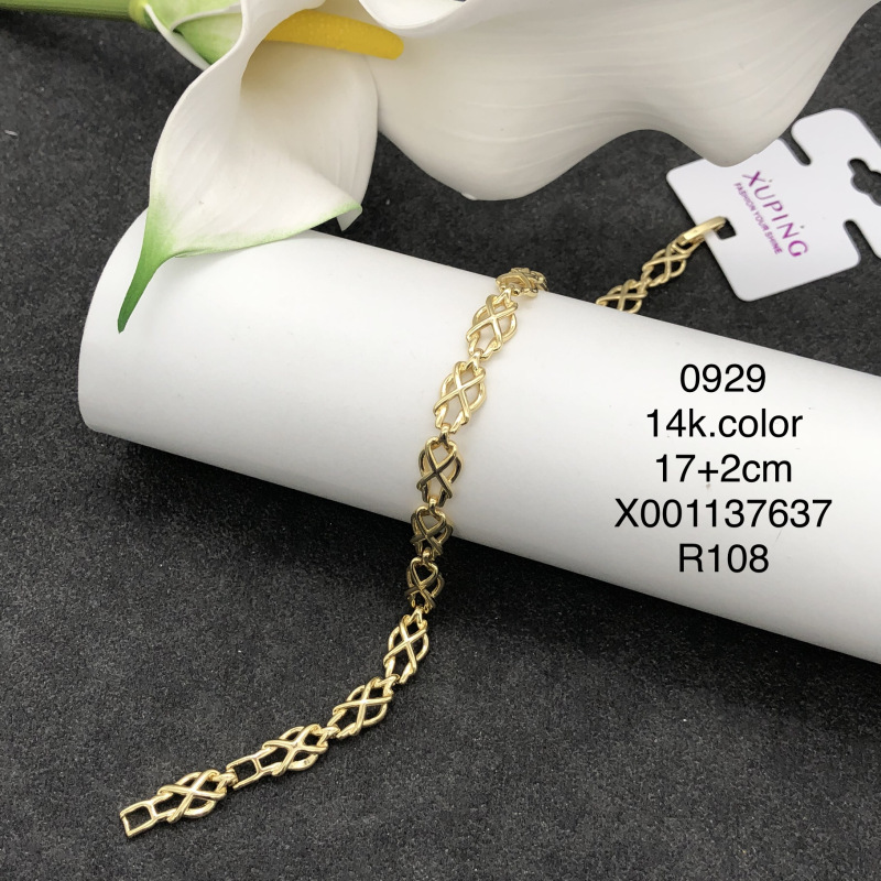 Pulsera Geométrica 14K para Mujer de Aleación de Cobre con Pedrería image 11