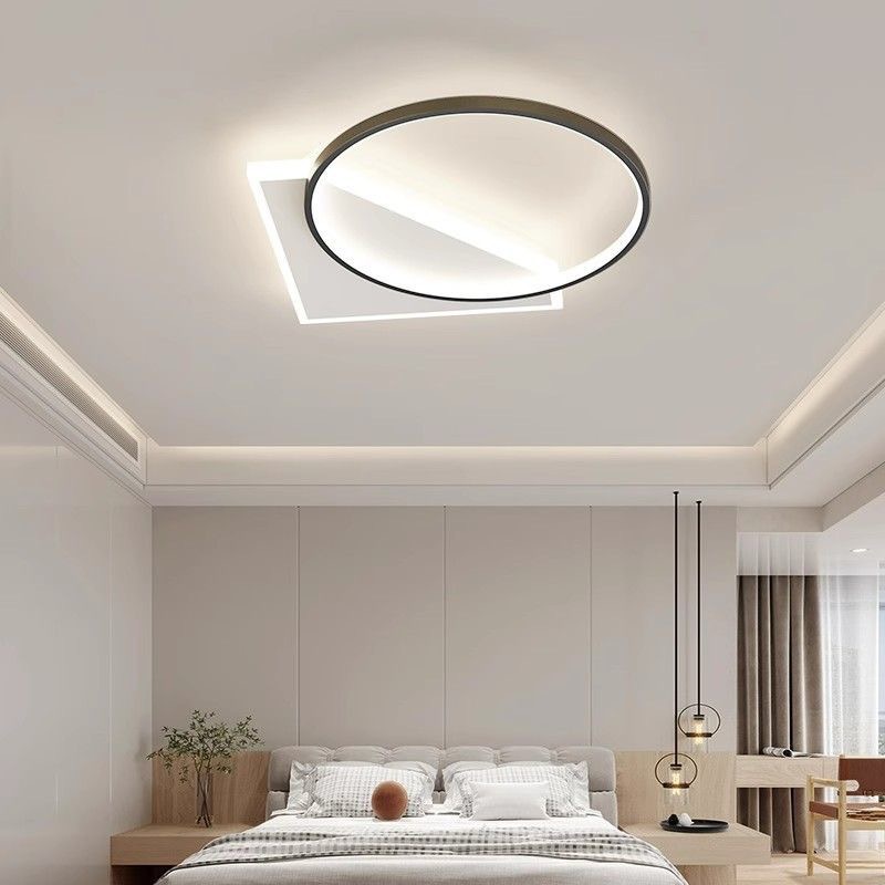 Lámpara de dormitorio minimalista ultrafina, red nórdica, lámpara de estudio acrílica, lámpara de techo led, lámpara Zhongshan