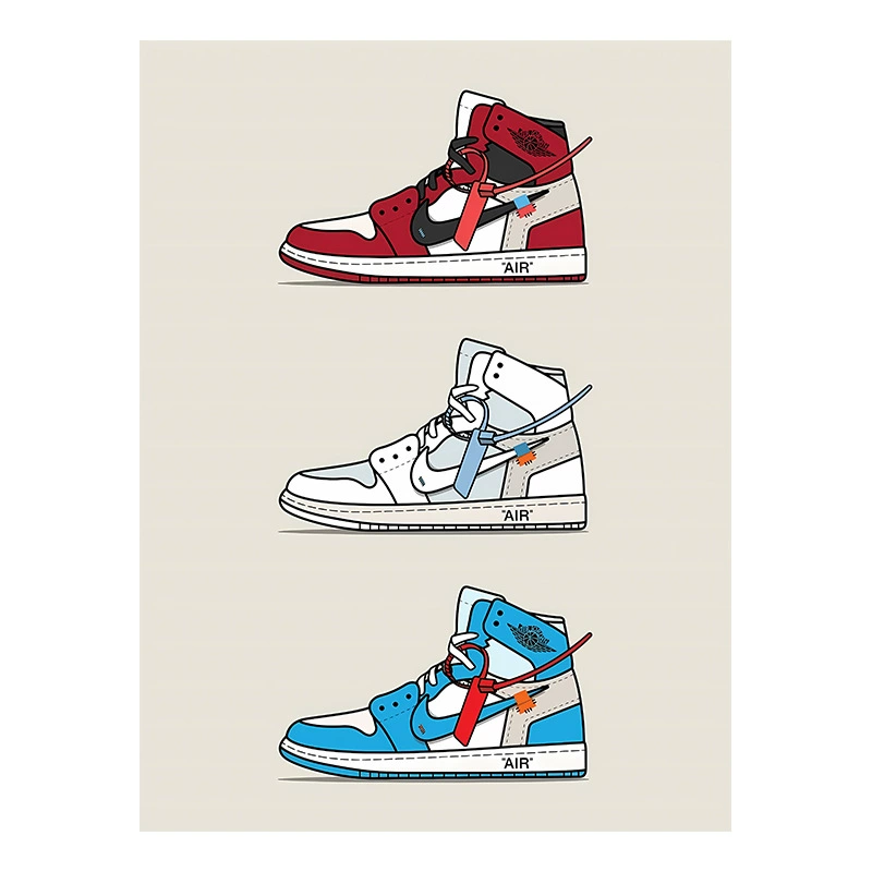 Постер-изображение Jordan sneakers для комнаты Amazon Air Jordan, водостойкая наклейка, декоративная карта для гостиной