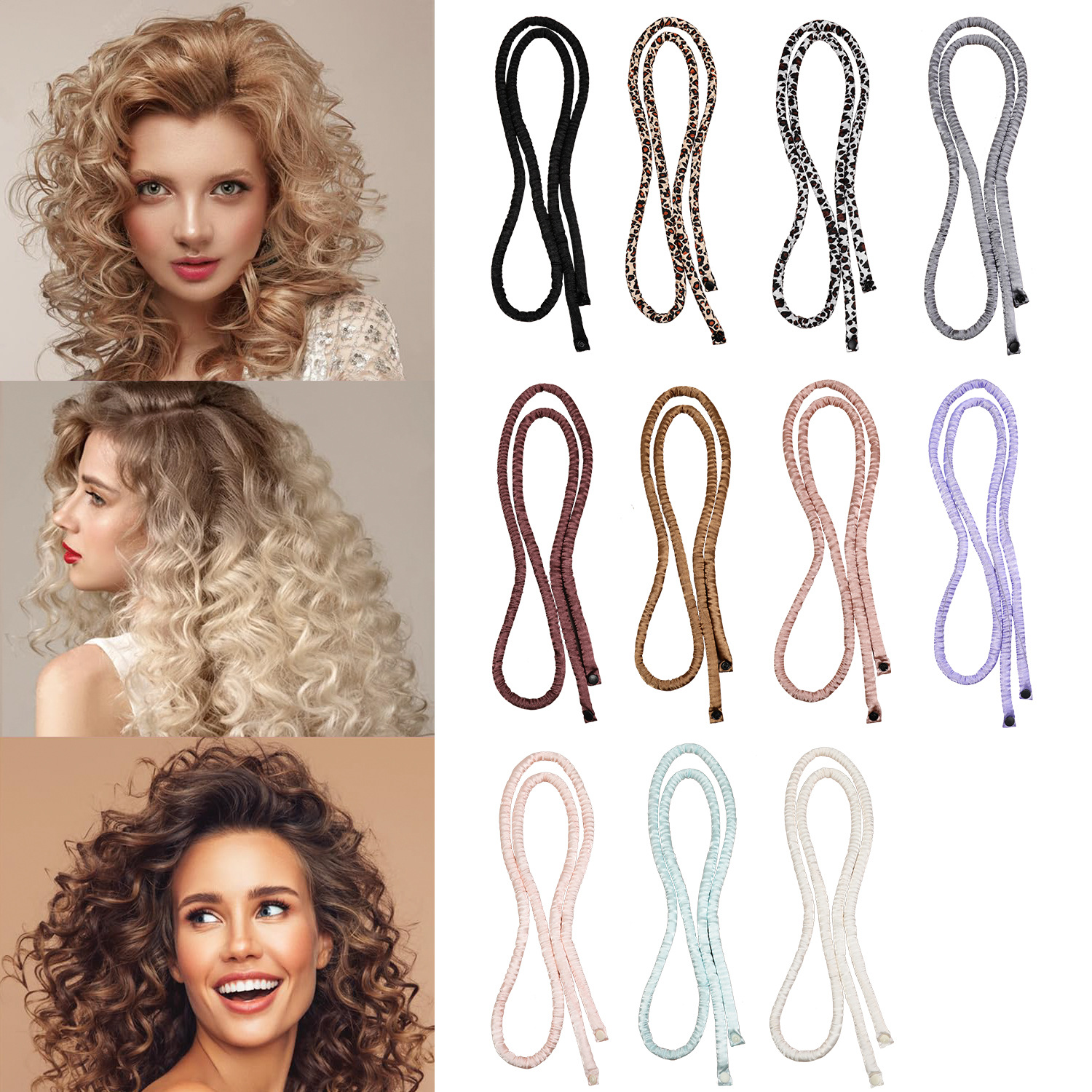 跨境Tiktok热销卷发器隔夜加长无热大波浪卷发神器2025新款发饰女