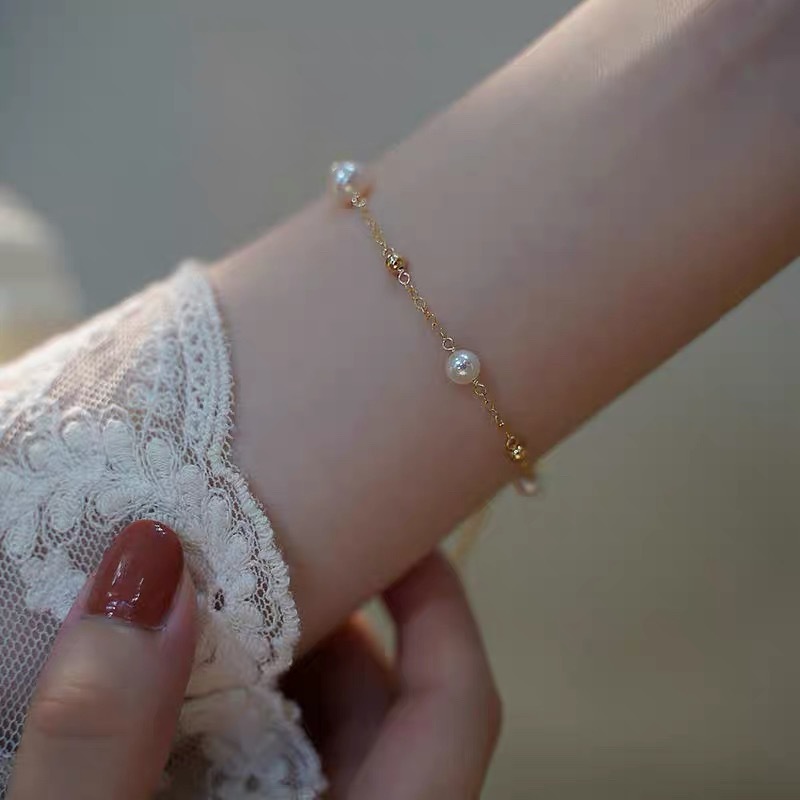 フランスのレトロでシンプルな真珠の弾力性のブレスレット|undefined