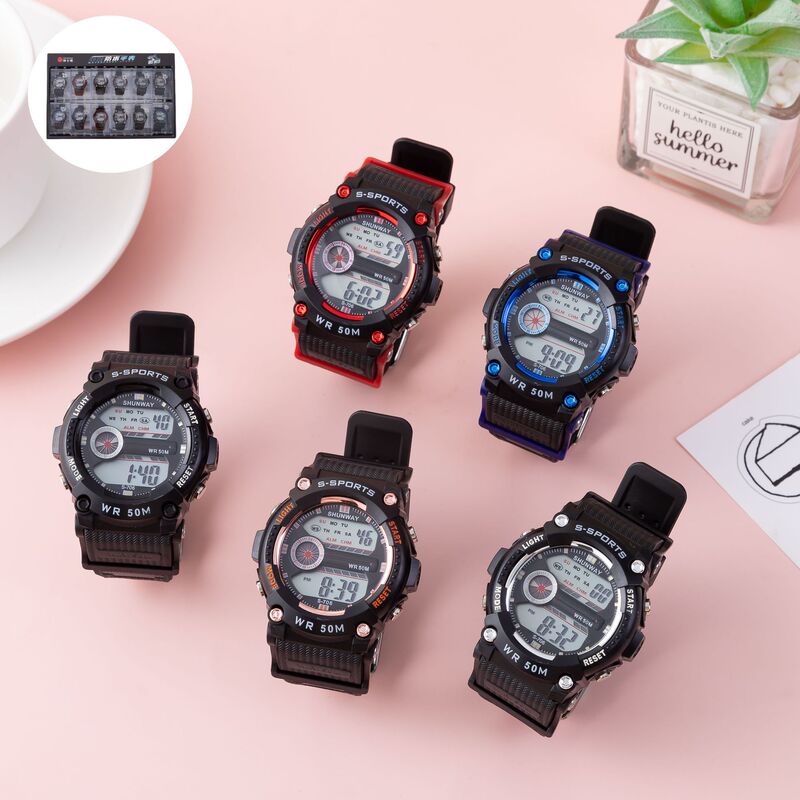New Depth Waterproof Electronic Watch Men's Large Dial Sports Fashion Luminous Electronic Watch Outdoor Adventure Decorative Watch
