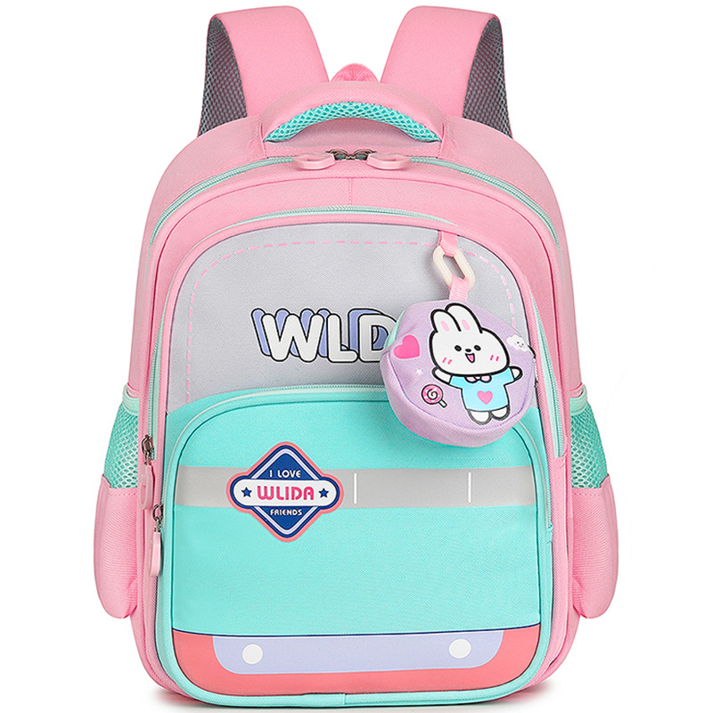 Bonito conejo niña jardín de infantes bolsa de dibujos animados astronautas estudiantes de primaria primer grado mochila transpirable para niños pequeños