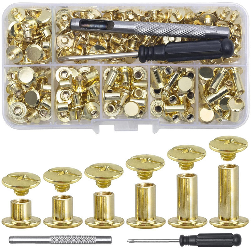 110pcs6仕様帳簿製本ネジリベットネジベルトネジ革アルバムネジ|undefined