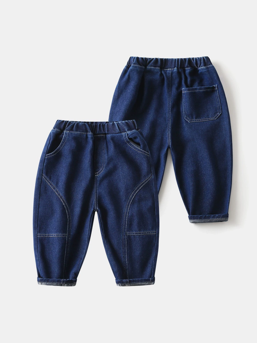 Джинсы для мальчиков, классические детские индийские/индиго? trousers, Korean style