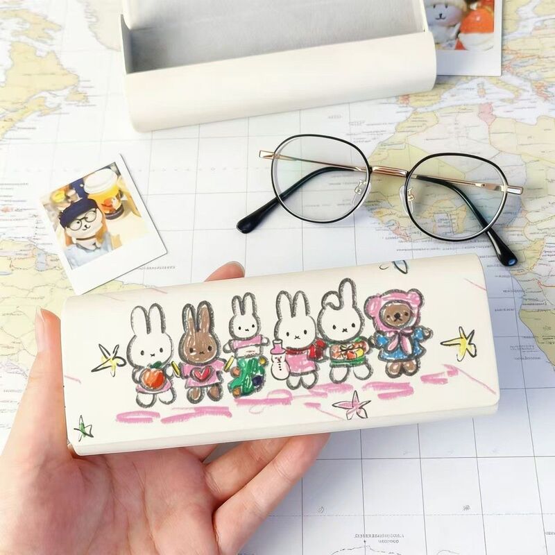 Japanese-Style Cute Cartoon Miffy Rabbit Glasses Case Portable Pressure-Resistant High-Value Storage Box for Students and Girls Japanese-Style Cute Cartoon Miffy Rabbit Glasses Case Portable Pressure-Resistant High-Value Storage Box for Students and Girls